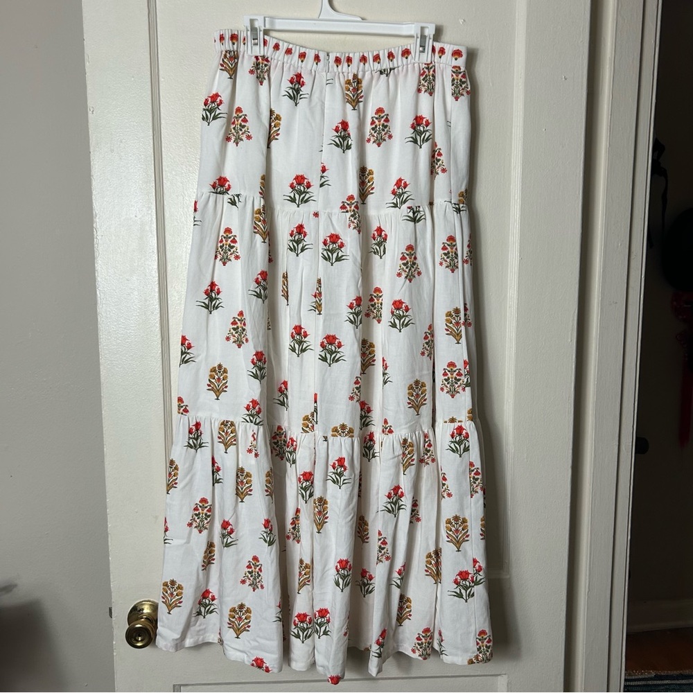 Antonio Melani isabelle a-line floral tiered maxi skirt womens 12 prairie - Picture 7 of 9